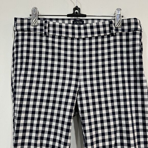 J Crew Women’s Gingham Winnie Cropped Pants Blue White Size 6 - Picture 2 of 5